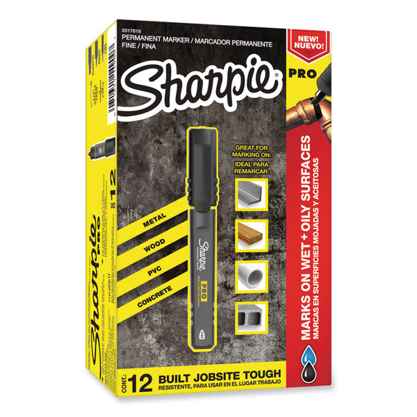 Sharpie® Pro Permanent Marker, Fine Bullet Tip, Black, Dozen (SAN2017818) 1 Dozen