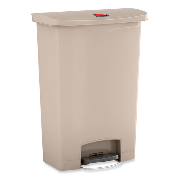Rubbermaid® Commercial Streamline Resin Step-On Container, Front Step Style, 24 gal, Polyethylene, Beige (RCP1883552)