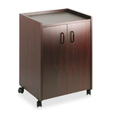 Safco® Mobile Refreshment Center, Engineered Wood, 3 Shelves, 23" x 18" x 31", Mahogany (SAF8953MH) Each