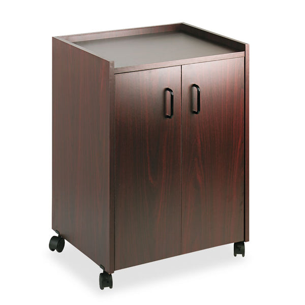 Safco® Mobile Refreshment Center, Engineered Wood, 3 Shelves, 23" x 18" x 31", Mahogany (SAF8953MH) Each