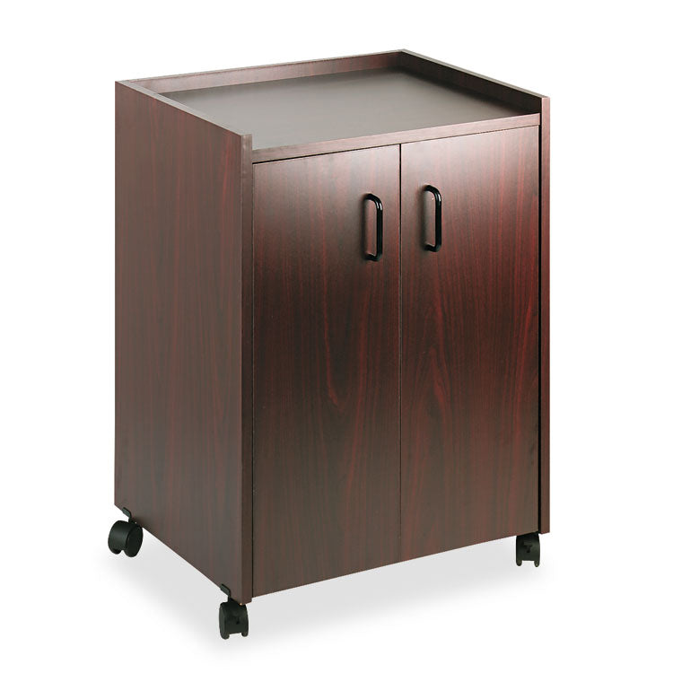 Safco® Mobile Refreshment Center, Engineered Wood, 3 Shelves, 23" x 18" x 31", Mahogany (SAF8953MH) Each