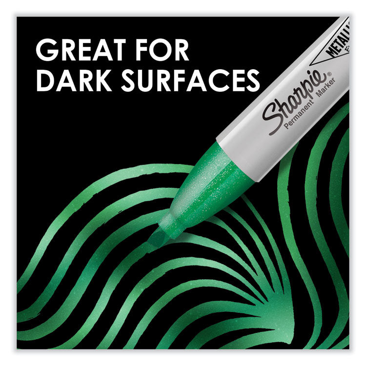 Sharpie® Metallic Chisel Tip Permanent Marker, Medium Chisel Tip, Assorted, 6/Pack (SAN2089634) Pack Of 6