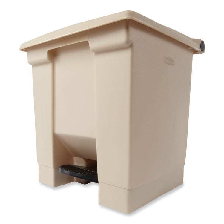 Rubbermaid® Commercial Indoor Utility Step-On Waste Container, 8 gal, Plastic, Beige (RCP6143BEI)