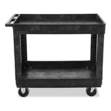 Rubbermaid® Commercial Service/Utility Carts, Plastic, 2 Shelves, 500 lb Capacity, 24" x 40" x 31.25", Black (RCP9T6700BLA) Each