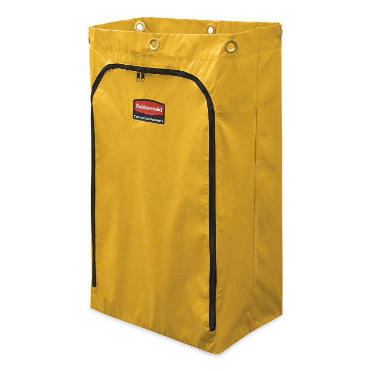 Rubbermaid® Commercial Zippered Vinyl Cleaning Cart Bag, 24 gal, , 17.25" x 30.5", Yellow (RCP1966719)