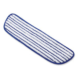 Rubbermaid® Commercial Microfiber Finish Pad, 18 x 5.5, Blue/White, 6/Box (RCPQ800WHI) Case of 6