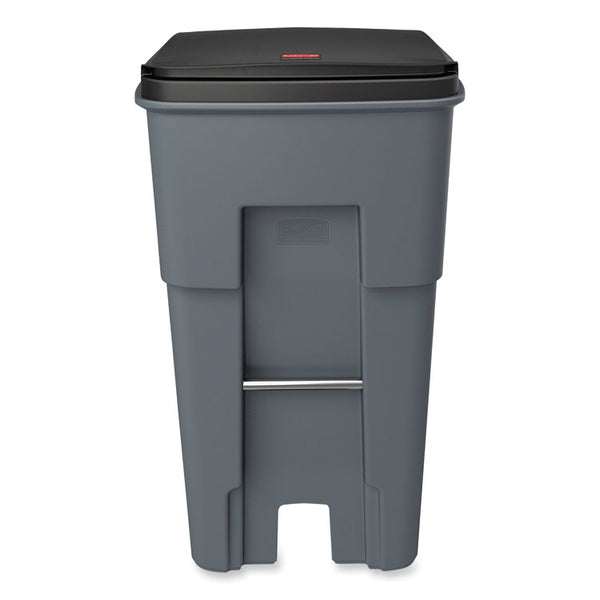 Rubbermaid® Commercial Brute Roll-Out Heavy-Duty Container, 65 gal, Polyethylene, Gray (RCP9W21GY)