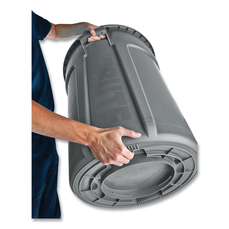 Rubbermaid® Commercial Vented Round Brute Container, 55 gal, Plastic, Gray (RCP265500GY) Each