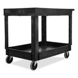 Rubbermaid® Commercial Service/Utility Carts, Plastic, 2 Shelves, 500 lb Capacity, 24" x 40" x 31.25", Black (RCP9T6700BLA) Each