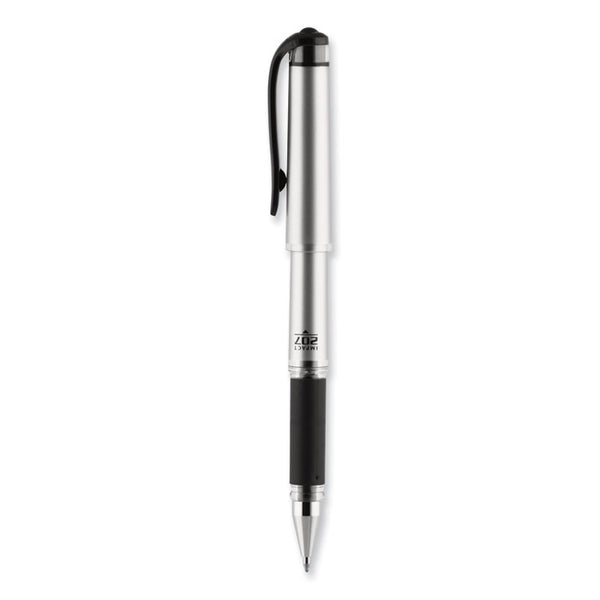 207 Impact Gel Pen, Stick, Bold 1 mm, Black Ink, Silver/Black Barrel, Dozen (UBC65800)