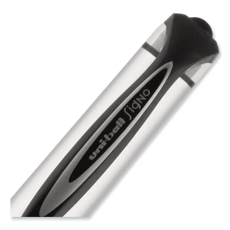 207 Impact Gel Pen, Stick, Bold 1 mm, Black Ink, Silver/Black Barrel, Dozen (UBC65800) 1 Dozen