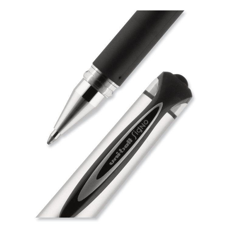 207 Impact Gel Pen, Stick, Bold 1 mm, Black Ink, Silver/Black Barrel, Dozen (UBC65800) 1 Dozen
