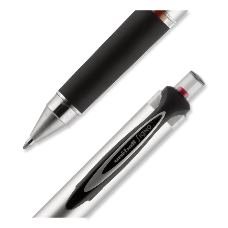 uniball® 207 Impact Gel Pen, Retractable, Bold 1 mm, Red Ink, Black/Red Barrel (UBC65872)