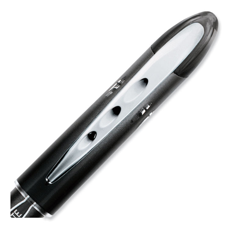uniball® VISION ELITE Hybrid Gel Pen, Stick, Extra-Fine 0.5 mm, Black Ink, Black/Clear Barrel (UBC69000) Each