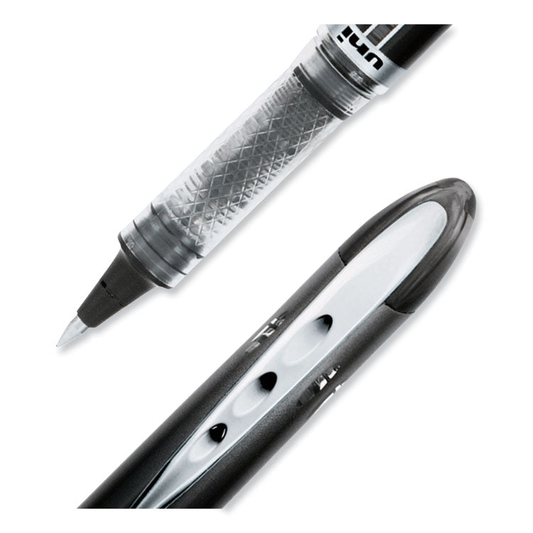 uniball® VISION ELITE Hybrid Gel Pen, Stick, Extra-Fine 0.5 mm, Black Ink, Black/Clear Barrel (UBC69000) Each