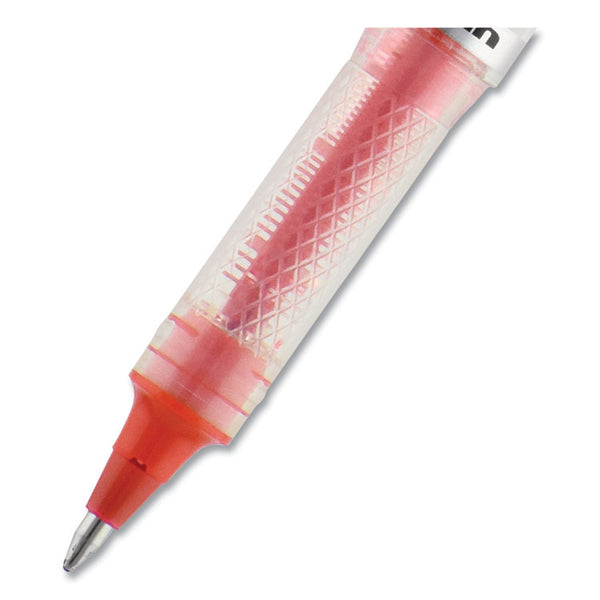 uniball® VISION ELITE Hybrid Gel Pen, Stick, Bold 0.8 mm, Red Ink, White/Red/Clear Barrel (UBC69023) Each
