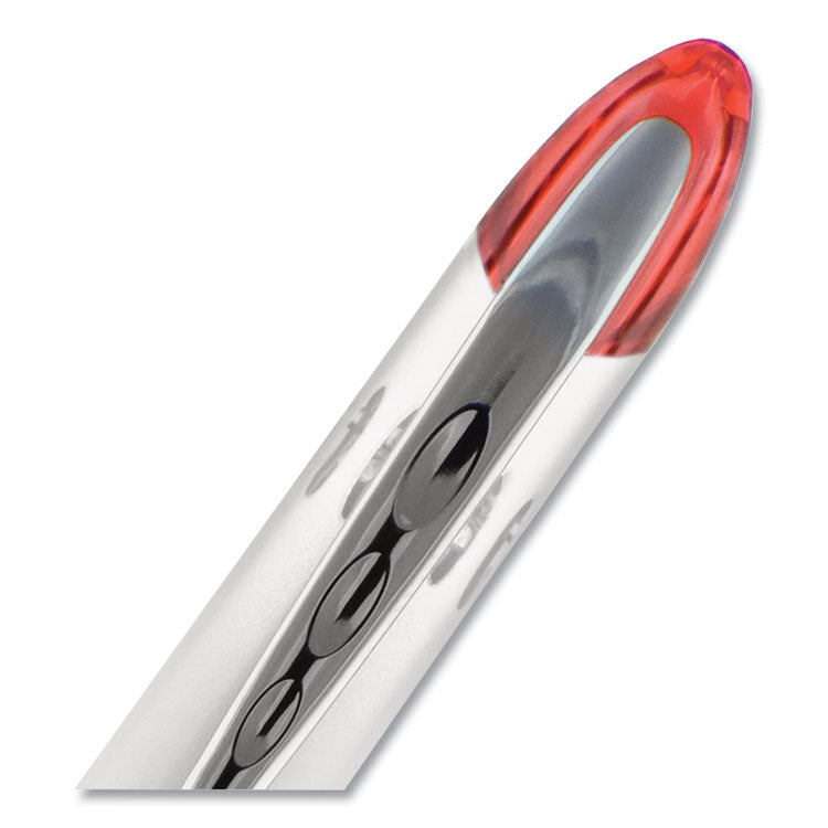 uniball® VISION ELITE Hybrid Gel Pen, Stick, Bold 0.8 mm, Red Ink, White/Red/Clear Barrel (UBC69023) Each