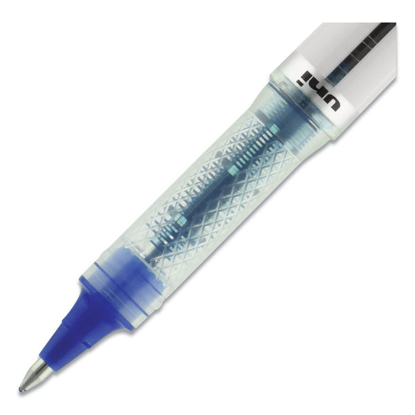 uniball® VISION ELITE Hybrid Gel Pen, Stick, Bold 0.8 mm, Blue Ink, White/Blue/Clear Barrel (UBC69024) Each