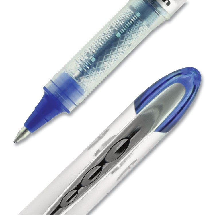 uniball® VISION ELITE Hybrid Gel Pen, Stick, Bold 0.8 mm, Blue Ink, White/Blue/Clear Barrel (UBC69024) Each