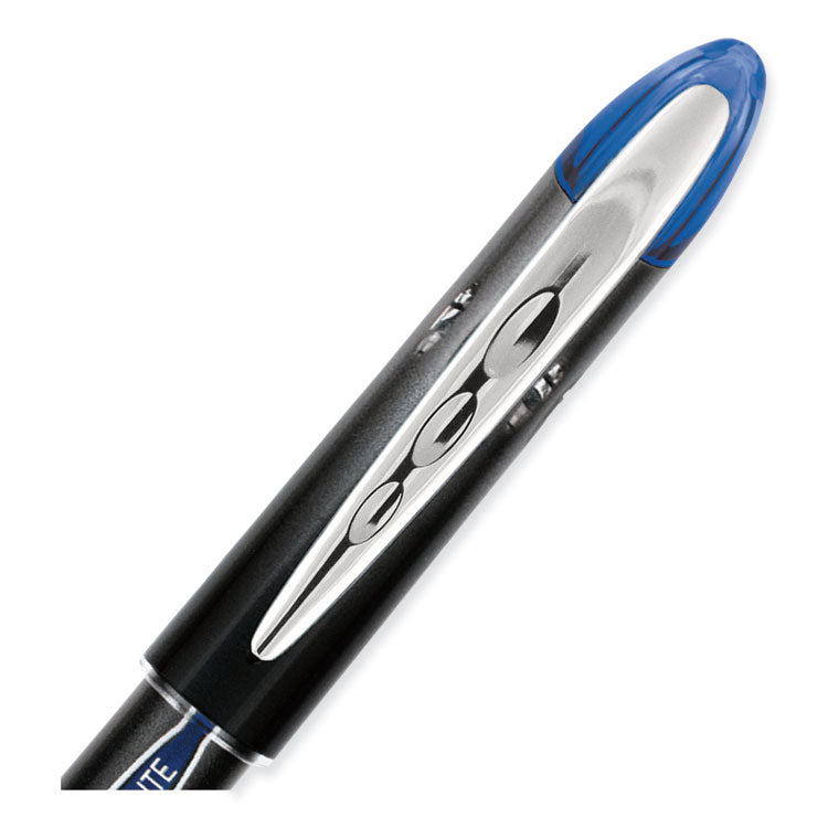 uniball® VISION ELITE Hybrid Gel Pen, Stick, Extra-Fine 0.5 mm, Blue Ink, Black/Blue/Clear Barrel (UBC69021) Each