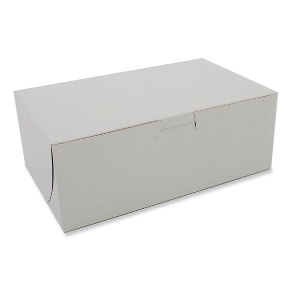 White One-Piece Non-Window Bakery Boxes, 8 x 3 x 5, White, Paper, 250/Bundle (SCH0925) 1 Bundle