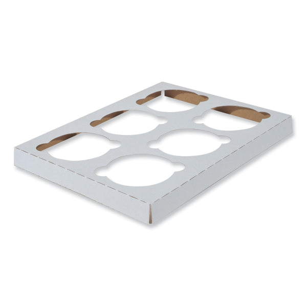 SCT® Cupcake Holder Inserts, 6-Cupcake Holder, 8.87 x 6.87 x 0.75, White, Paper, 200/Carton (SCH1010) Case of 200
