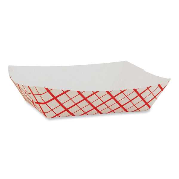 Paper Food Baskets, 6 oz Capacity, 4.29 x 2.85 x 1.09, Red/White, Paper, 1,000/Carton (SCH0405) Case of 1000