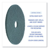 Boardwalk® Heavy-Duty Scrubbing Floor Pads, 18" Diameter, Green, 5/Carton (BWK4018GRE) Case of 5