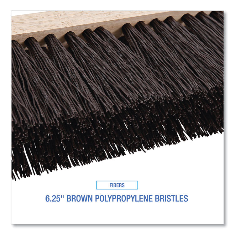 Boardwalk® Street Broom Head, 6.25" Brown Polypropylene Bristles, 16" Brush (BWK73160) Each