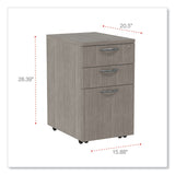 Alera® Alera Valencia Series Mobile Pedestal File, Left/Right, 3-Drawer: Box/Box/File, Legal/Letter, Gray, 15.88 x 20.5 x 28.39 (ALEVA572816GY)