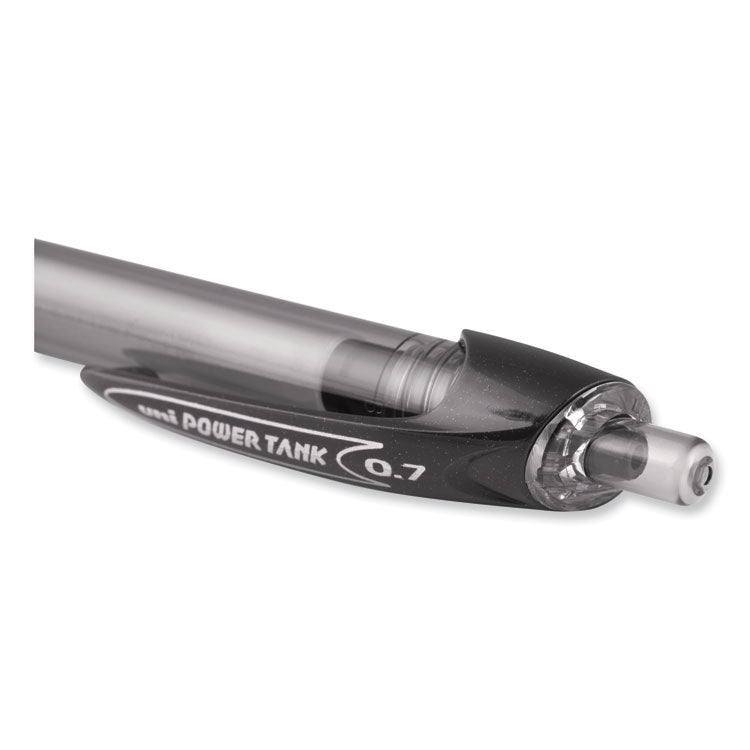 uniball® Power Tank RT Ballpoint Pen, Retractable, Bold 1 mm, Black Ink, Smoke/Black Barrel, Dozen (UBC42070) 1 Dozen