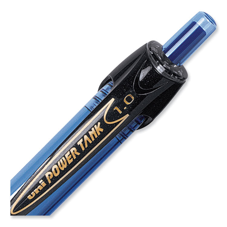 uniball® Power Tank RT Ballpoint Pen, Retractable, Bold 1 mm, Blue Ink, Translucent Blue/Black Barrel, Dozen (UBC42071) 1 Dozen