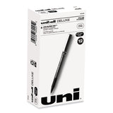 uniball® Deluxe Roller Ball Pen, Stick, Extra-Fine 0.5 mm, Black Ink, Metallic Gray/Black Barrel, Dozen (UBC60025) 1 Dozen