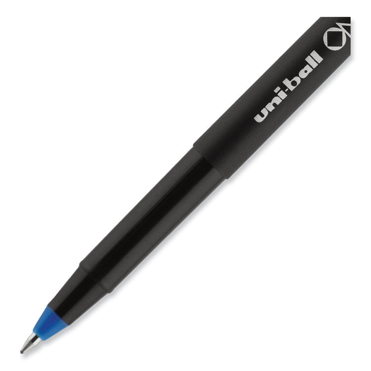 uniball® ONYX Roller Ball Pen, Stick, Extra-Fine 0.5 mm, Blue Ink, Black/Blue Barrel, Dozen (UBC60041) 1 Dozen