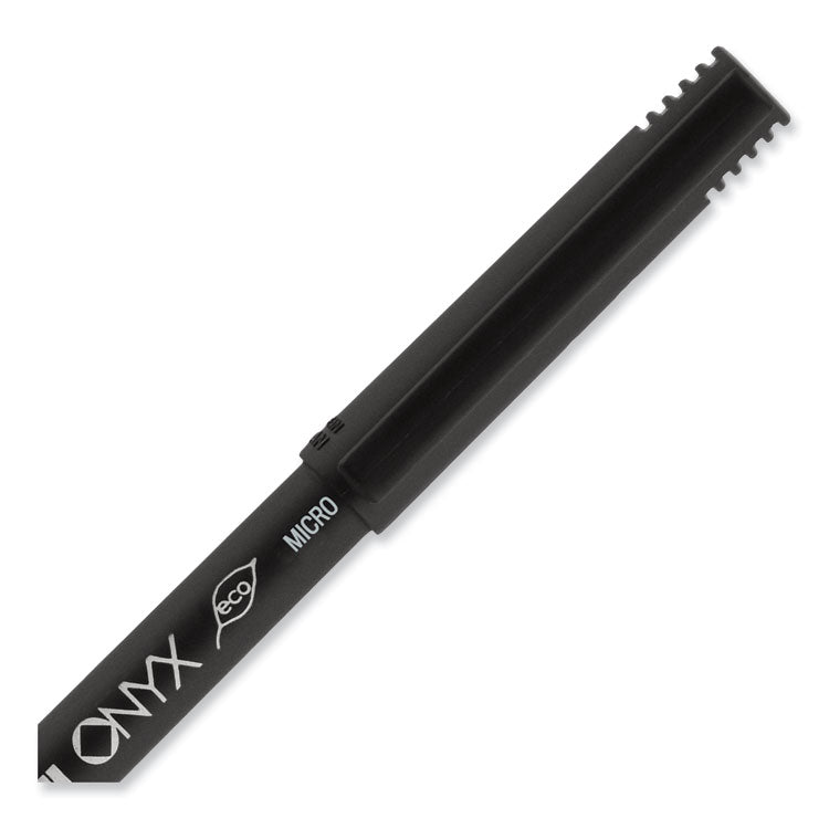 uniball® ONYX Roller Ball Pen, Stick, Extra-Fine 0.5 mm, Blue Ink, Black/Blue Barrel, Dozen (UBC60041) 1 Dozen