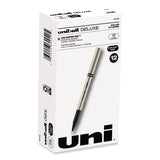 uniball® Deluxe Roller Ball Pen, Stick, Fine 0.7 mm, Black Ink, Champagne/Black Barrel, Dozen (UBC60052) 1 Dozen