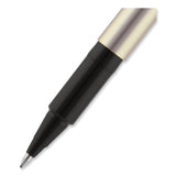 uniball® Deluxe Roller Ball Pen, Stick, Fine 0.7 mm, Black Ink, Champagne/Black Barrel, Dozen (UBC60052) 1 Dozen