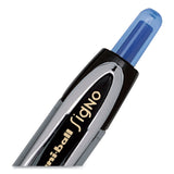 uniball® Signo 207 Gel Pen, Retractable, Fine 0.5 mm, Blue Ink, Smoke/Black/Blue Barrel, Dozen (UBC61256)