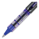 uniball® VISION Roller Ball Pen, Stick, Extra-Fine 0.5 mm, Blue Ink, Gray/Blue/Clear Barrel, Dozen (UBC60108) 1 Dozen