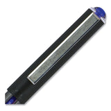 uniball® VISION Roller Ball Pen, Stick, Extra-Fine 0.5 mm, Blue Ink, Gray/Blue/Clear Barrel, Dozen (UBC60108) 1 Dozen