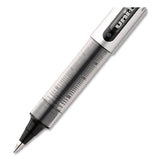 uniball® VISION Roller Ball Pen, Stick, Fine 0.7 mm, Black Ink, Silver/Black/Clear Barrel, Dozen (UBC60126) 1 Dozen