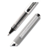 uniball® VISION Roller Ball Pen, Stick, Fine 0.7 mm, Black Ink, Silver/Black/Clear Barrel, Dozen (UBC60126) 1 Dozen