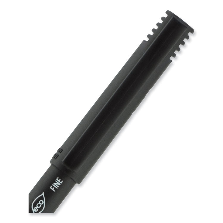 uniball® ONYX Roller Ball Pen, Stick, Fine 0.7 mm, Black Ink, Black Barrel, Dozen (UBC60143) 1 Dozen