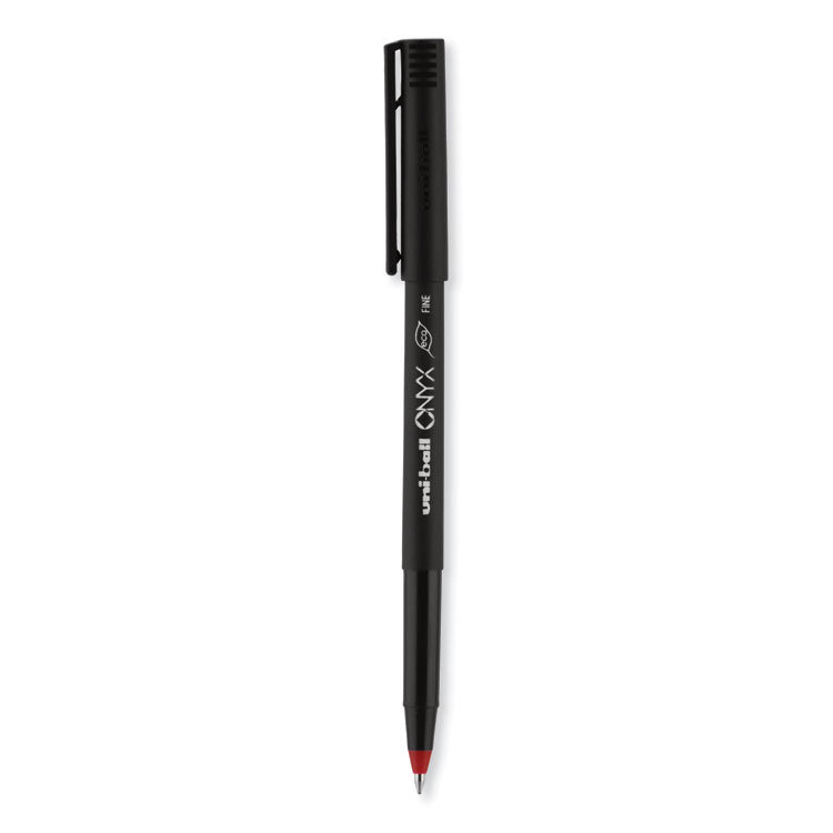 uniball® ONYX Roller Ball Pen, Stick, Fine 0.7 mm, Red Ink, Black/Red Barrel, Dozen (UBC60144) 1 Dozen