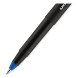 uniball® ONYX Roller Ball Pen, Stick, Fine 0.7 mm, Blue Ink, Black/Blue Barrel, Dozen (UBC60145)