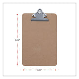 Universal® Hardboard Clipboard, 0.75" Clip Capacity, Holds 5 x 8 Sheets, Brown, 3/Pack (UNV05610VP) Pack of 3