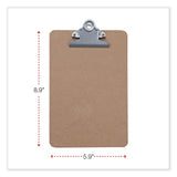 Universal® Hardboard Clipboard, 0.75" Clip Capacity, Holds 5 x 8 Sheets, Brown (UNV05610) Each