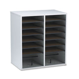 Safco® Wood/Laminate Literature/CD Sorter, 16 Compartments, 19.5 x 11.75 x 21, Gray Wood (SAF9422GR) Each
