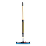 Rubbermaid® Commercial Adaptable Flat Mop Kit, 19.5 x 5.5 Blue Microfiber Head, 48" to 72" Yellow Aluminum Handle (RCP2132426)