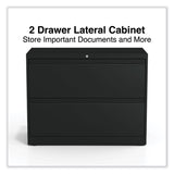 Alera® Lateral File, 2 Legal/Letter-Size File Drawers, Black, 36" x 18.63" x 28" (ALEHLF3629BL)